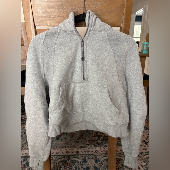 lululemon athletica Tops - Gray scuba oversized half zip hoodie